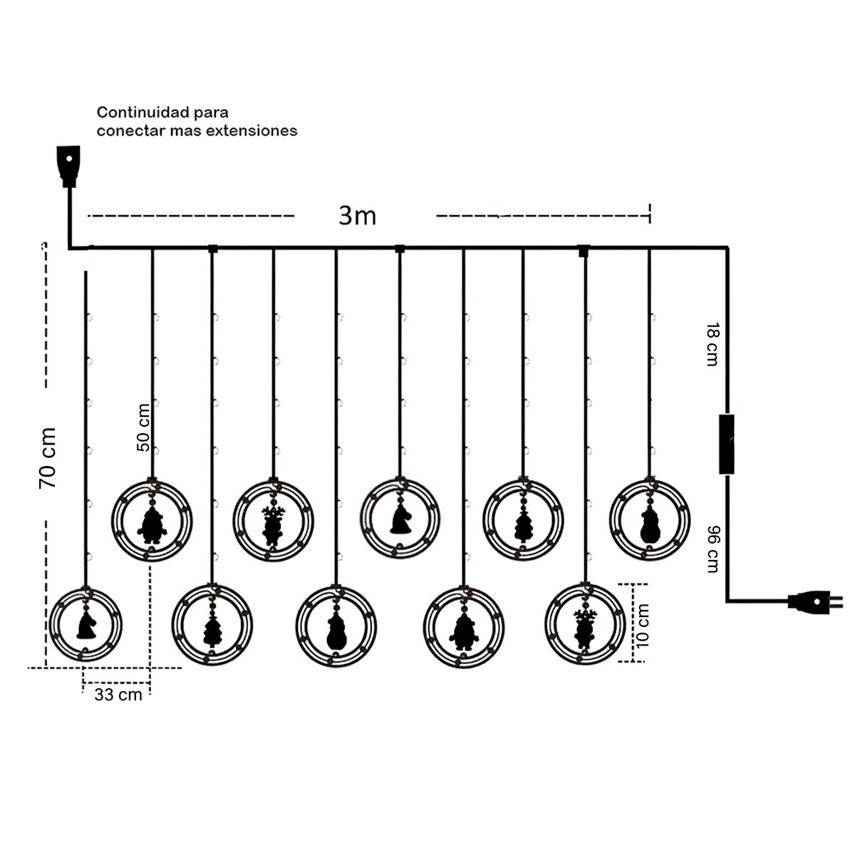 Cortina Intercalada 3M Navidad AL-029
