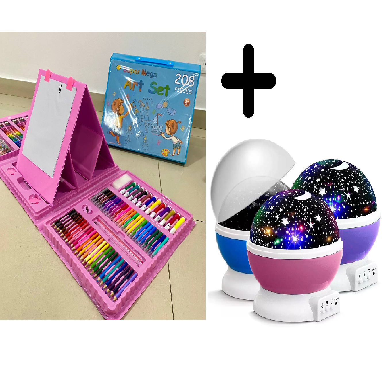 KIT DE ARTE 208 PC + LAMPARA ESTRELLA