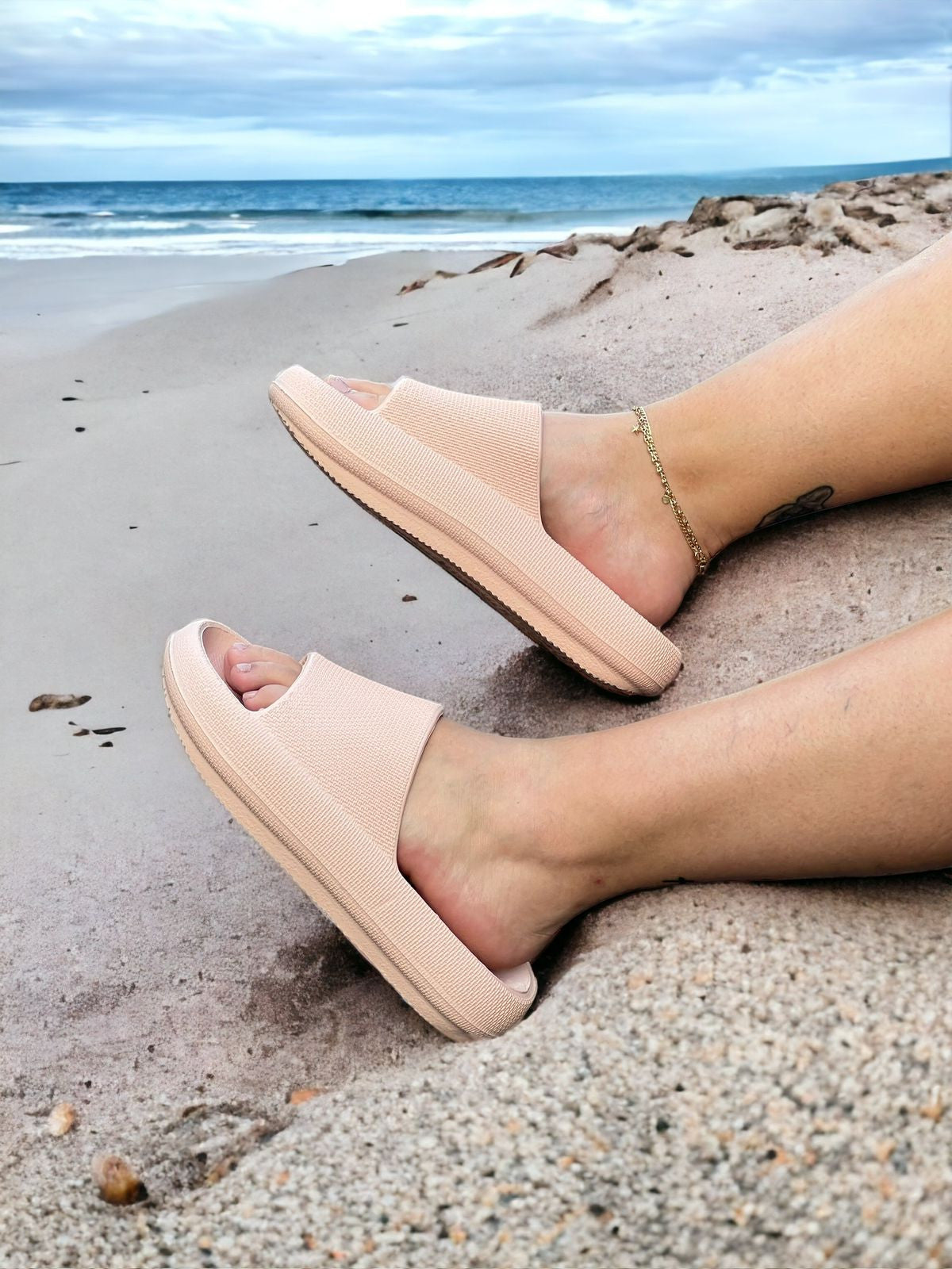 Sandalias ultraliviana alta nude color Mandarina